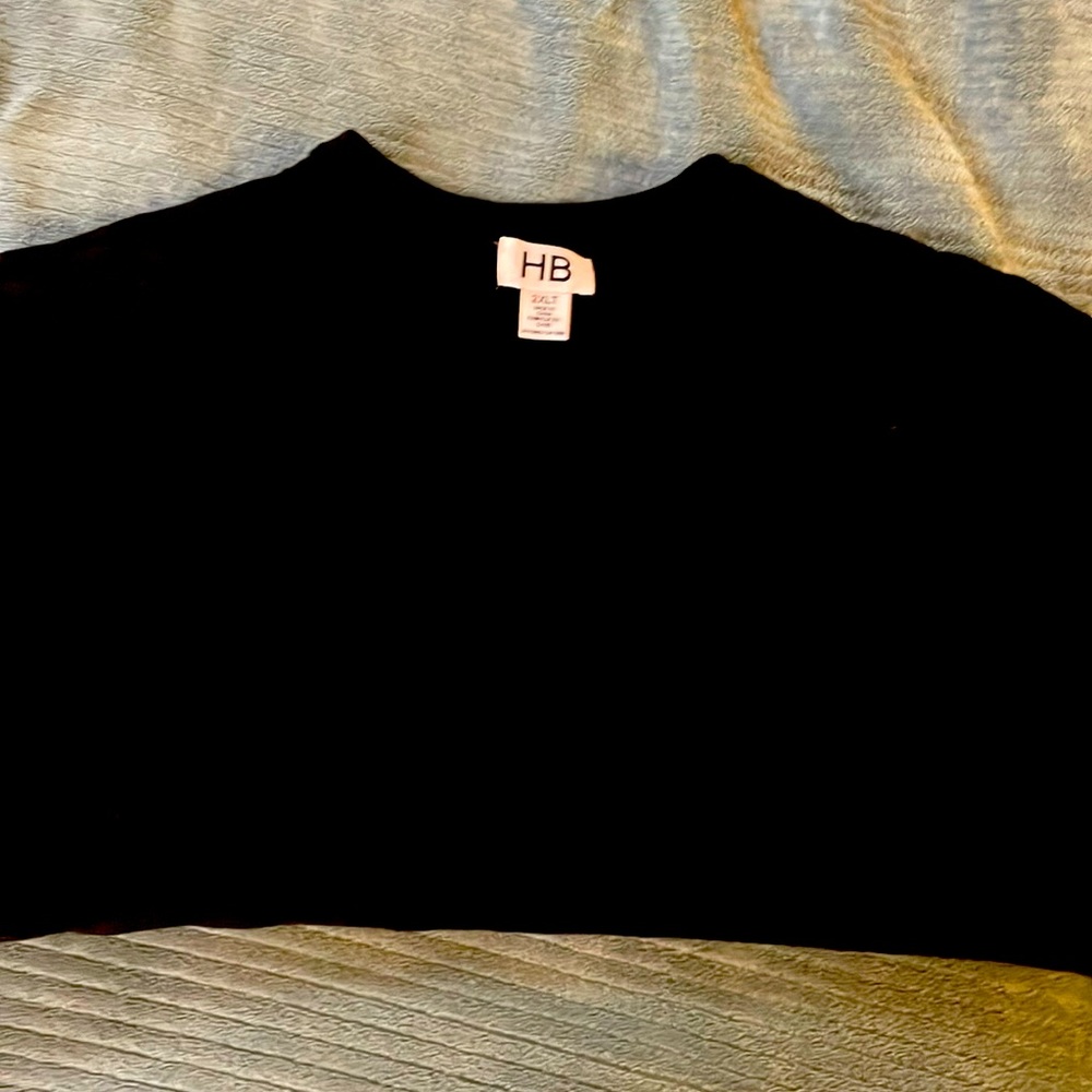 2XLT Harbor Bay Black V Neck Sweater